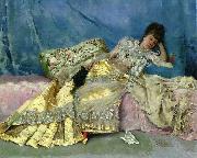 Julius LeBlanc Stewart Lady on a Pink Divan France oil painting artist